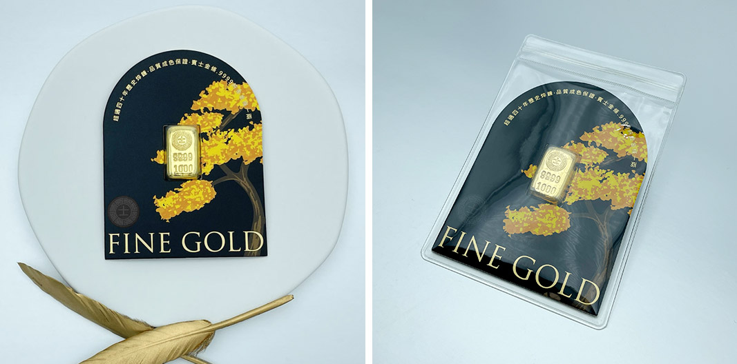 港口王貴金屬.9999純黃金「賓士金條」一兩, 紙卡版本為金華貴金屬包裝經銷